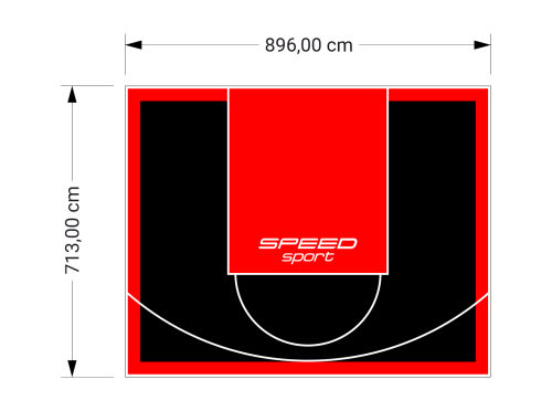 64M2/713X896CM CZARNO-CZERWONE BOISKO DO KOSZYKÓWKI SPEEDSPORT HEXA POWER PRO