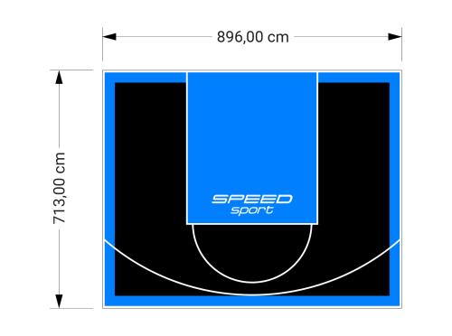 64M2/713X896CM CZARNO-BŁĘKITNE BOISKO DO KOSZYKÓWKI SPEEDSPORT HEXA POWER PRO
